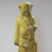 REDUCED Vintage Chinese Porcelain Figurine, Yellow Glazed Ceramic Wise Man (6 Inches)