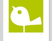 Early Bird Green by Lo Cole, archival print (A3) 16.5" x 11.7"
