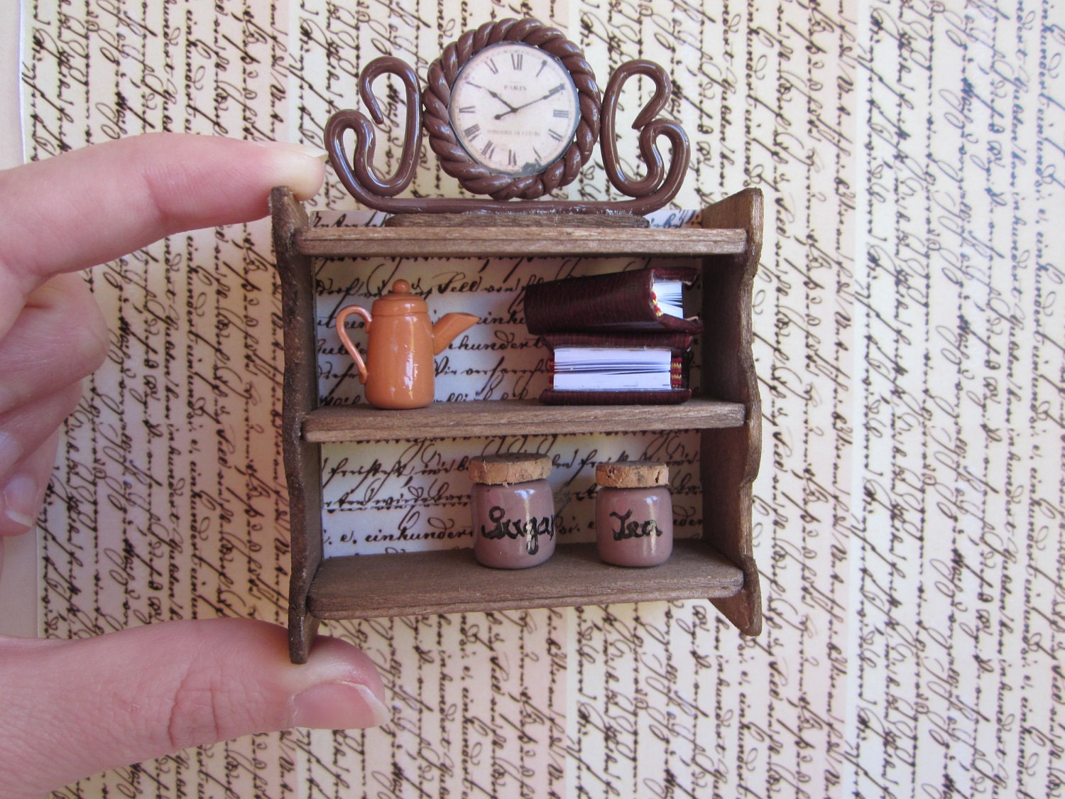 Miniature Dollhouse Shelf Vintage style