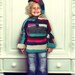 Knit striped hoodie girl