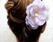 Pastel Floral Fascinator, Lilac Hair Flower, Peony Hair Accessory, Lavender Hair Clip, Vintage Garden Wedding - "Cheerful lil' Earful"