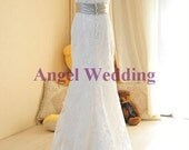 Custom Wedding Dress Vintage Lace Wedding Dress Bridal Gown Square V Back Sleeveless/Sleeves Satin Sash Bridesmaid Dress Evening Prom Dress