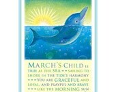 March's Child Print (Dolphin)