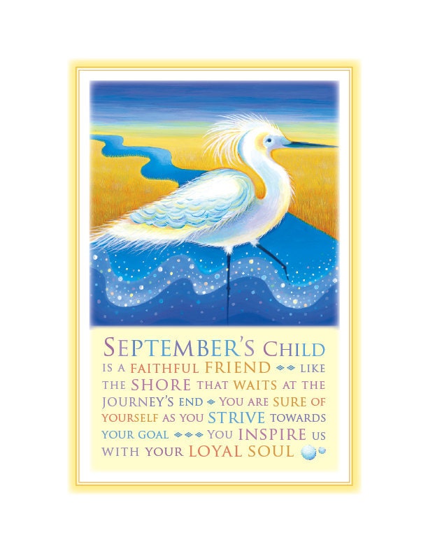 September's Child Print (Egret)