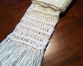 Cream White Crocheted Scarf