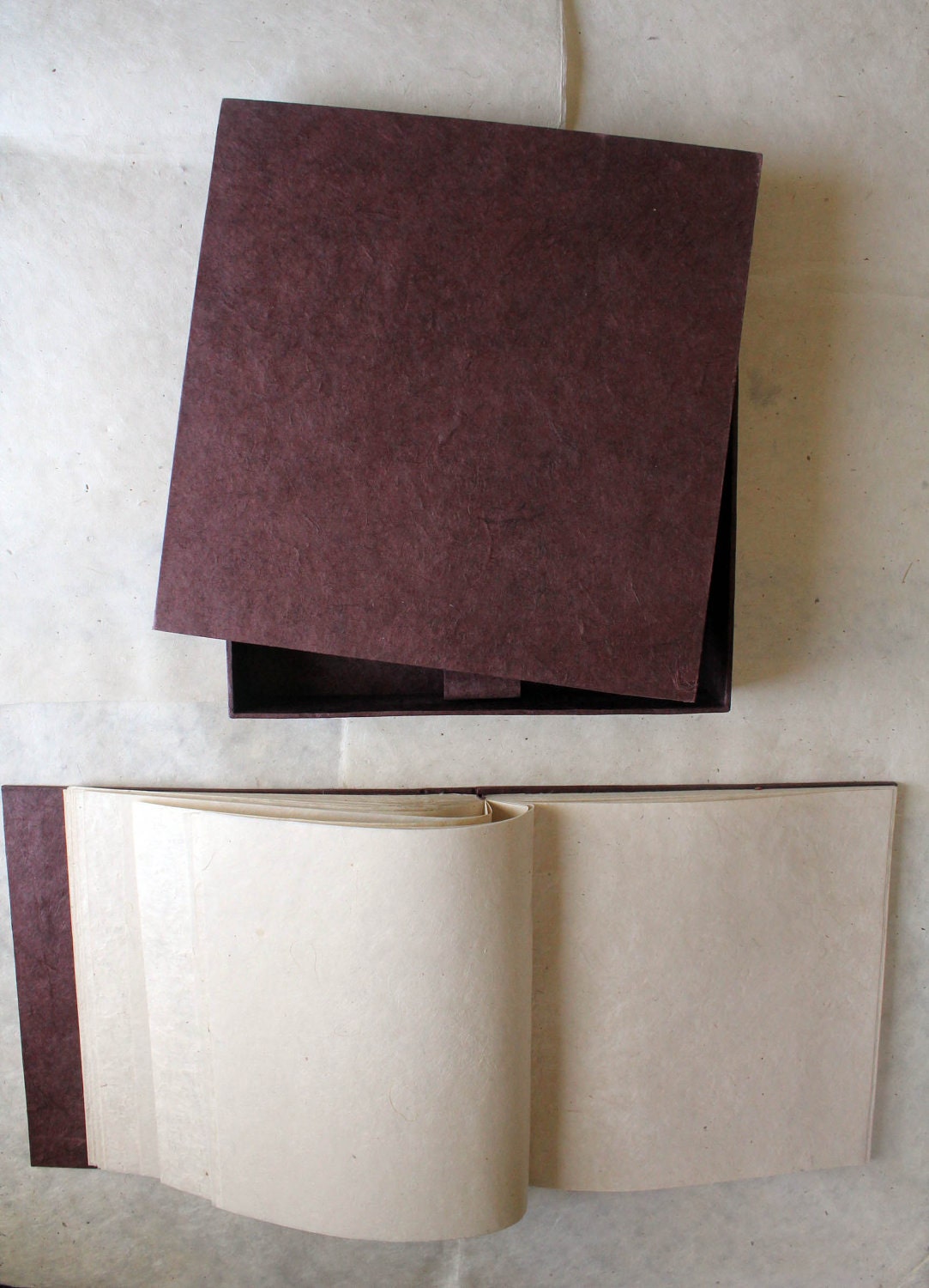 Unique Large Square Photo Album Boxed Hard over Handmade paper Lokta EcoFriendly