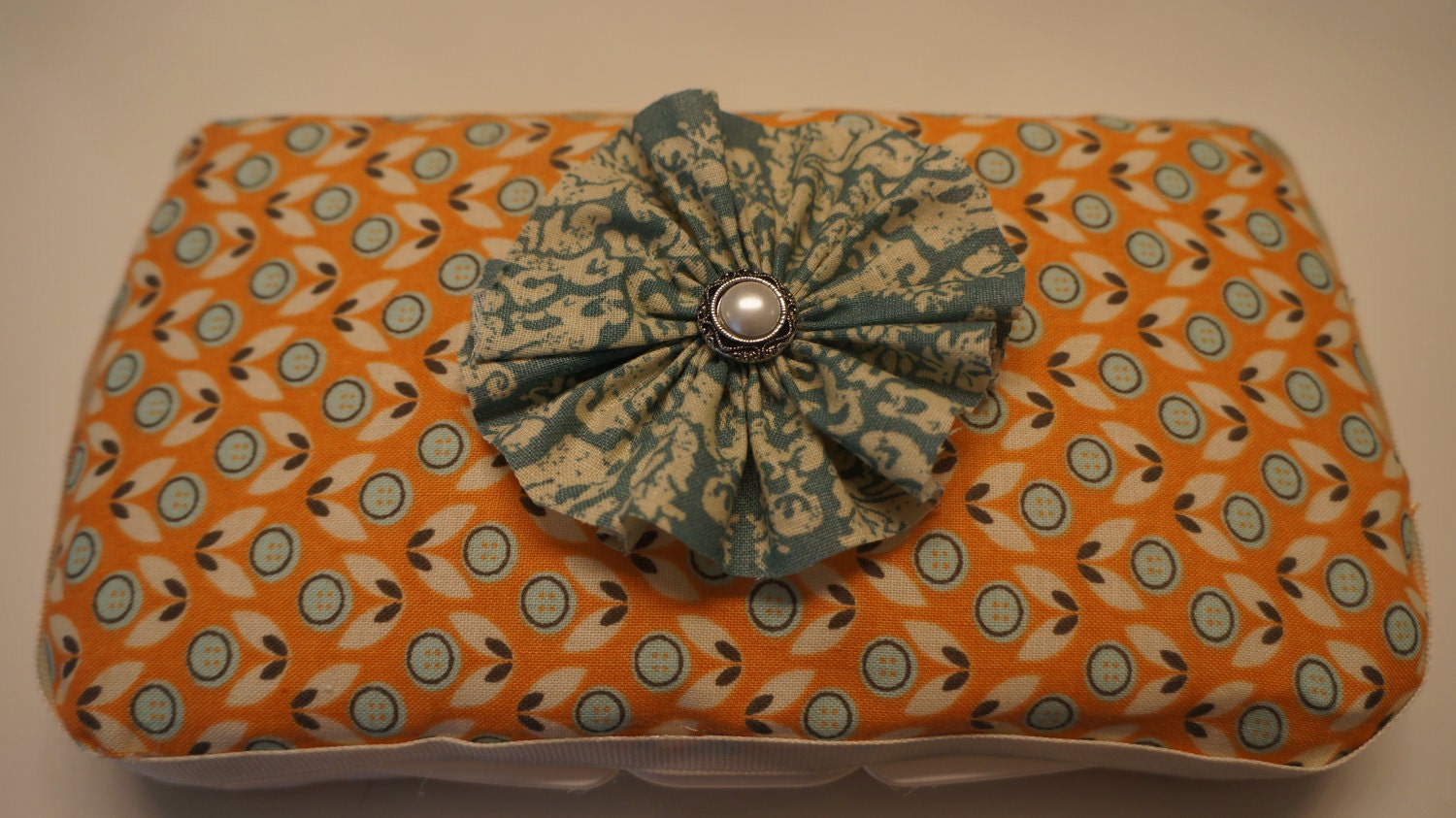 StinkNCute Diaper Wipe Case - Peach Floral Print
