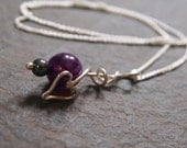 Sterling silver Necklace - Purple Heart Pendant