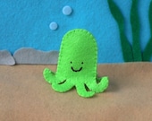 Lime Green Octopus Finger Puppet