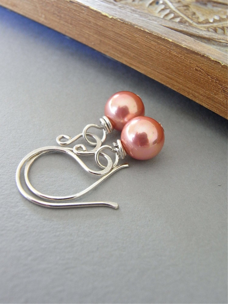 Earrings - south sea shell pearl, sterling silver - Rosales