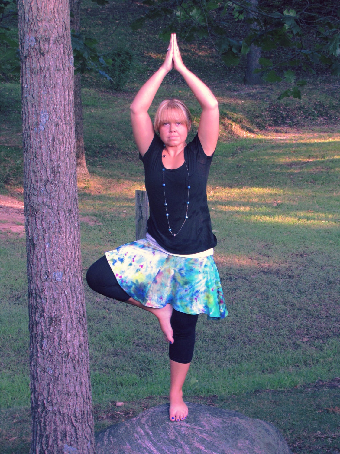 Stretchy Tie Dye Hippie Circle Skirt