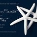 100 Wedding save the date Magnets - WHITE STARFISH on navy blue