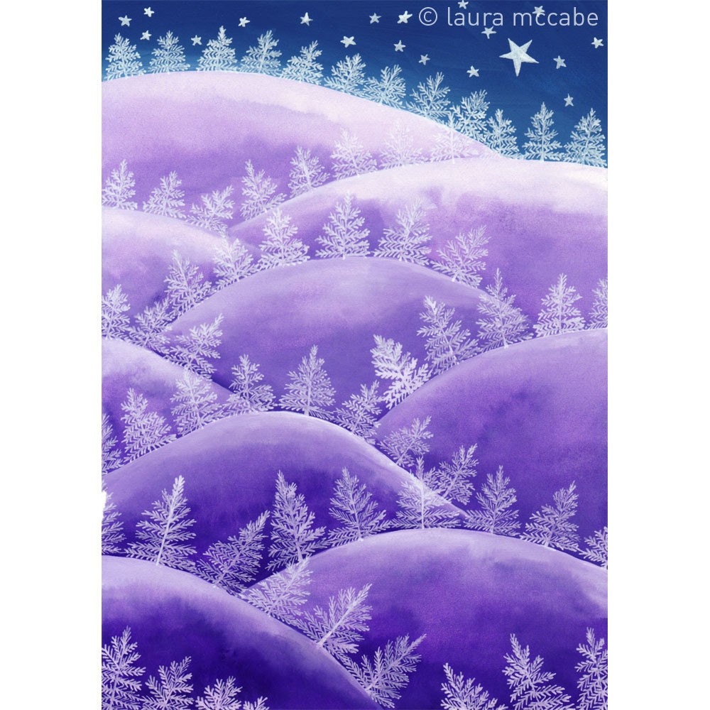 Winter Night 5x7 art print by lauramccabe on Etsy