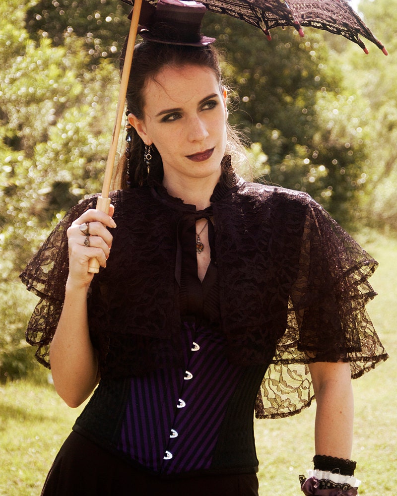 Emily Elaine Black Lace Capelet