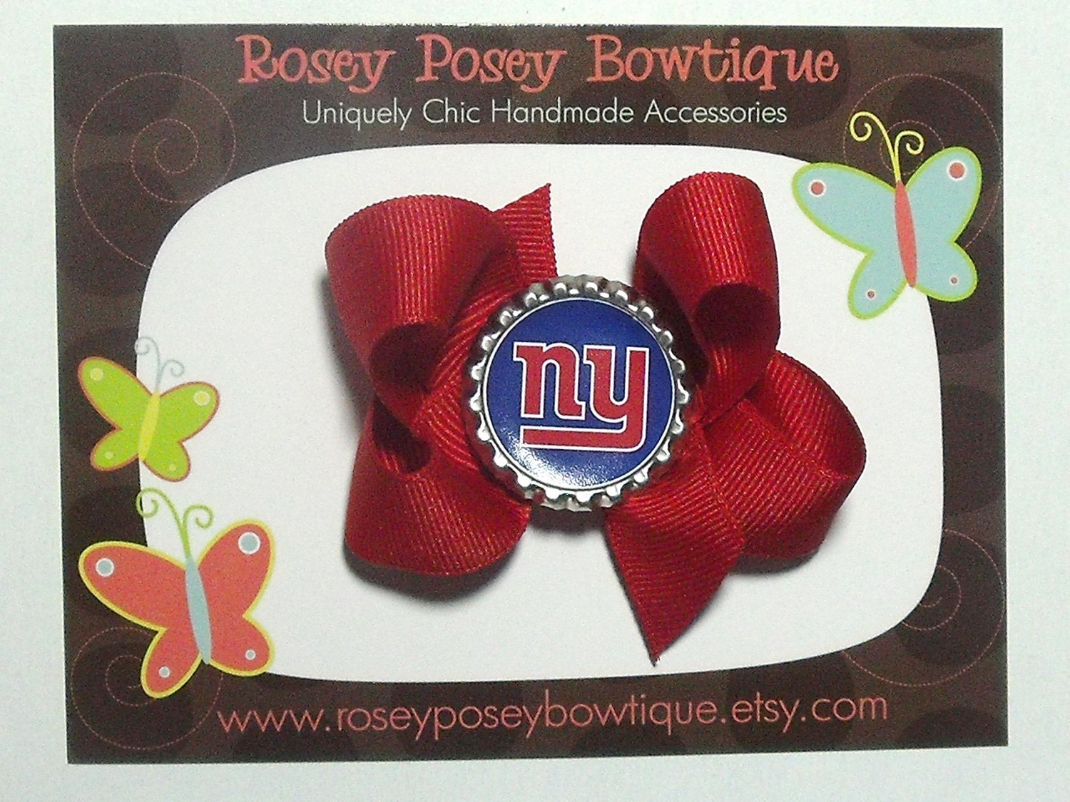 RPB Red New York NY Giants NFL Inspired Hair Bow or your Favorite Team