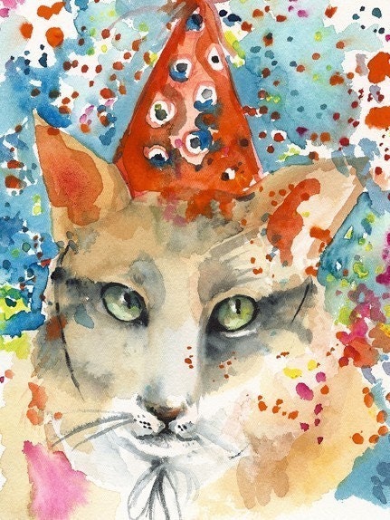 Party cat Art Print