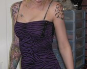 SALE Gorgeous Purple Zebra Summer Dress Tube Punk Rock and Girly Spikyjoo