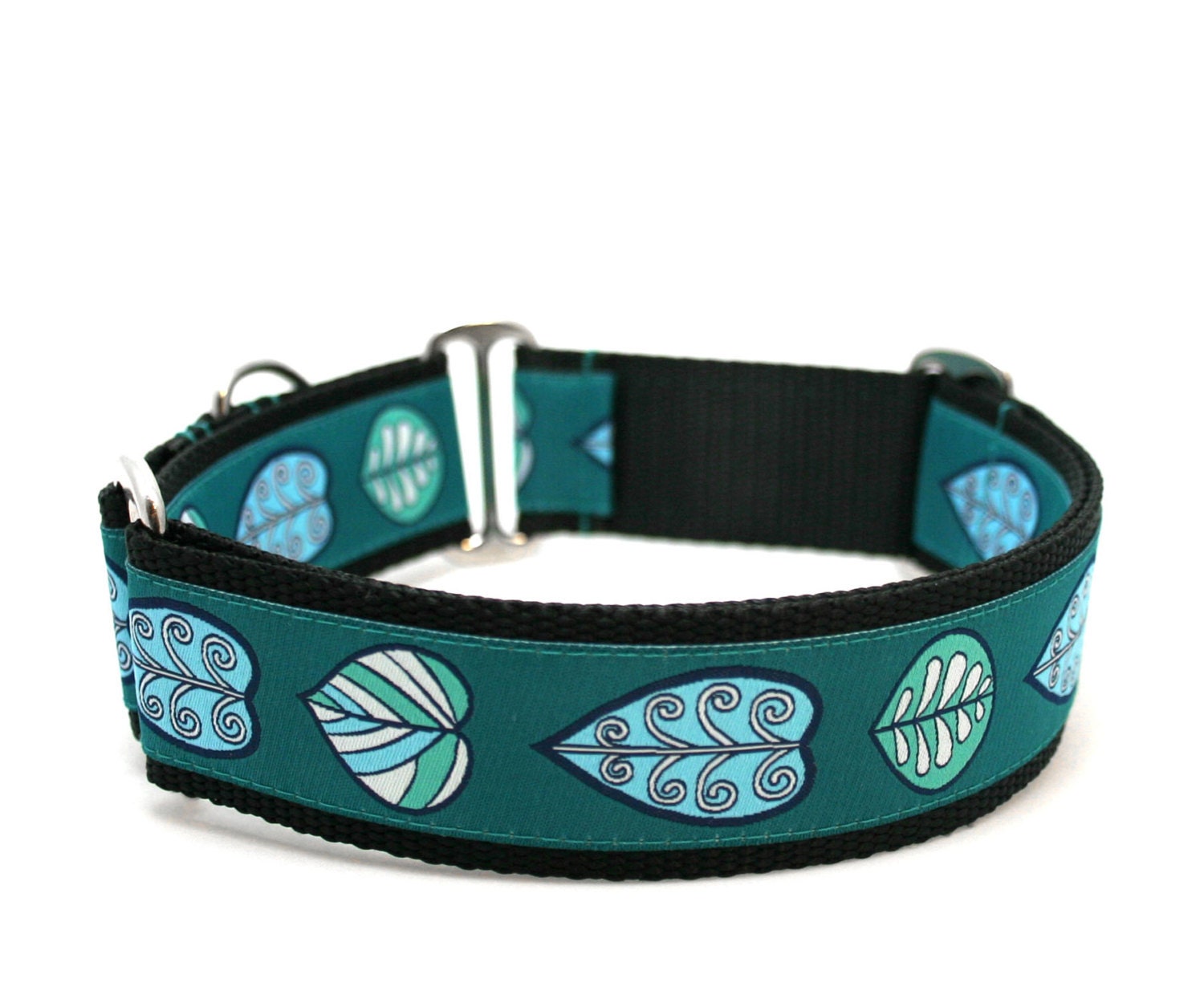 1.5" dog collar Leaves of Grass wide buckle or martingale collar