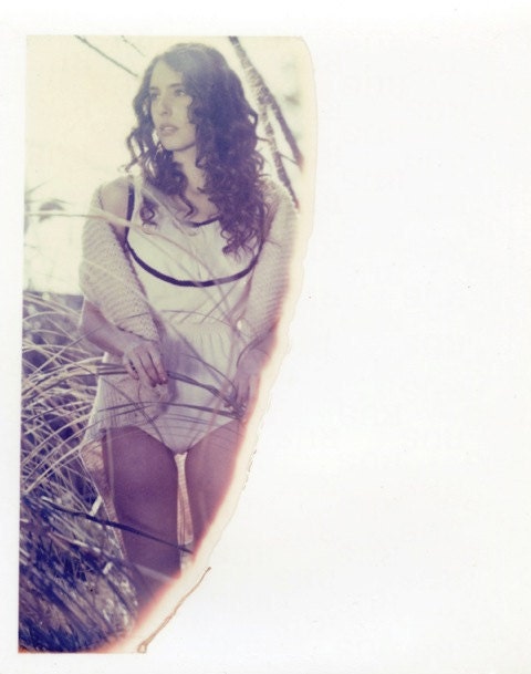 Bodysuit  Entire Piece in ivory with black , retro style  - JANE
