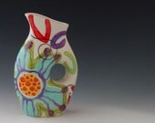 Colorful Funky Vase - Jubilation Funky Vase -  Pottery Spring Summer Home Decor Best Friend Birthday Gift   J-367