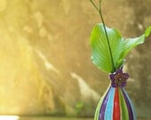Flower Vase - Jubilation Blooming Contempo Vase No.1 - Colorful Whimsical Stripes Pottery Spring Home Decor Gift for Mom   JB-400