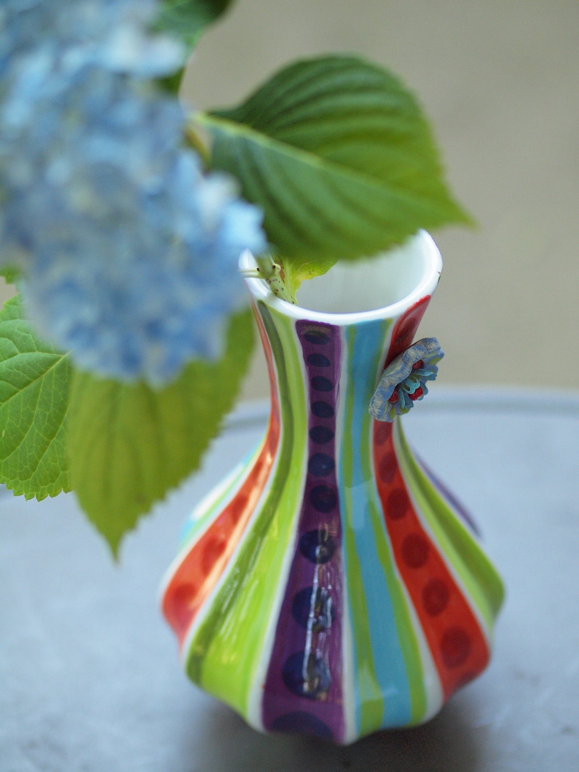 Colorful Vase - Jubilation Blooming Contempo Vase No.3 - Colorful Whimsical Ceramic Pottery for Home Decoration or Gift Giving   JB-402
