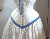 Steampunk Wedding Dress: Ivory and Blue Corset & Skirt