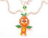 Walt Disney World Little Orange Bird Beaded Necklace