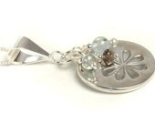 Daisy Pendant Necklace - Aquamarine, Smoky Quartz and Fluorite - UK