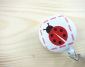 Retractable Badge Holder - ID Badge Reel - Red Ladybug