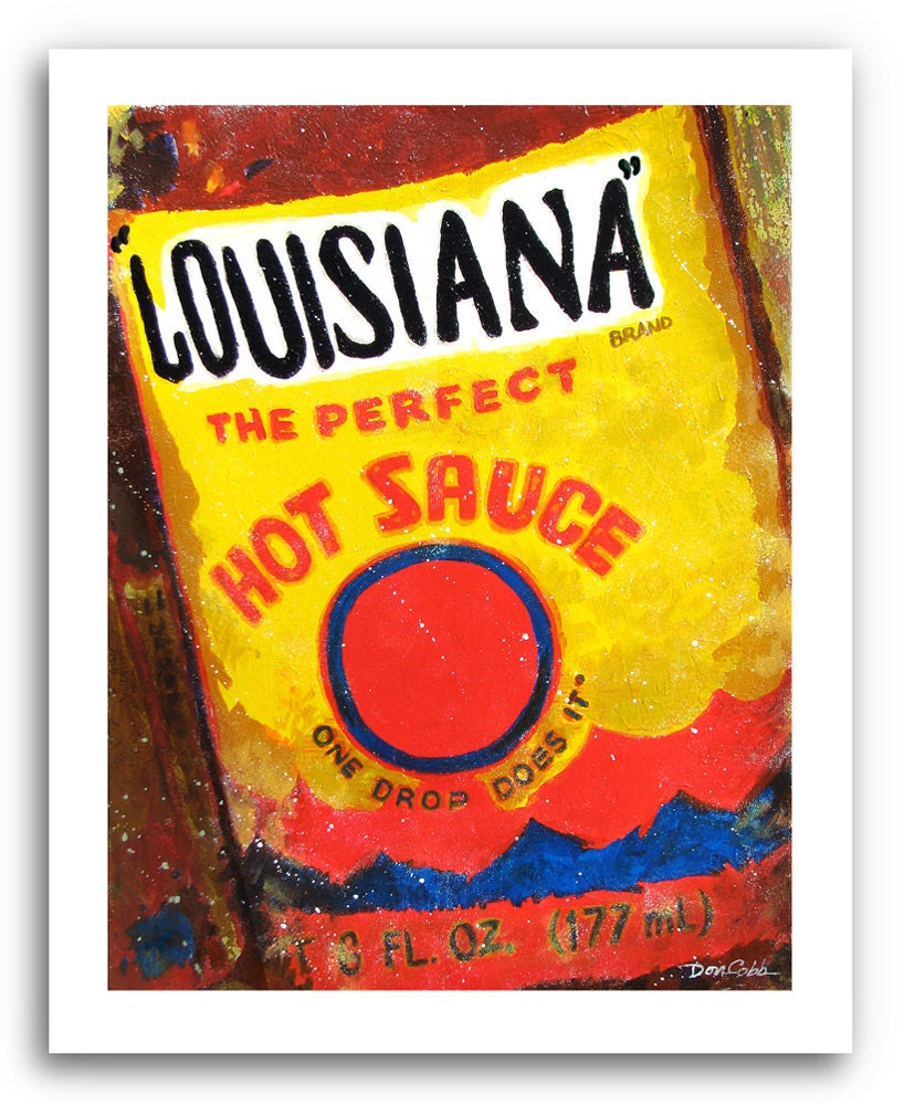 Louisiana Hot Sauce Art Print 11x14" Signed and Numbered