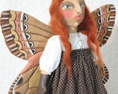 OOAK Primitive Appalachian Folk Art Butterfly or Fairy Doll in Shades of Autumn