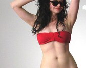 Retro inspired handmade bandeau bikini top swim suit eco custom made MIX N MATCH