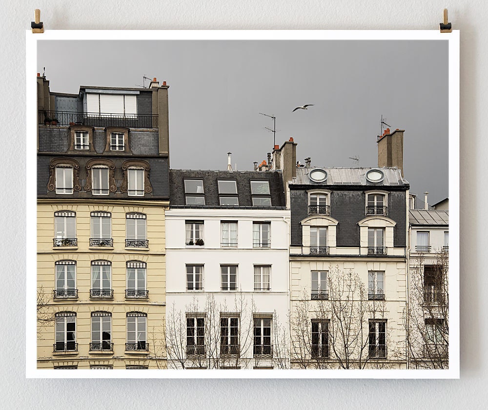Paris Architecture, Gray Paris Sky -- Paris Photography, French Art Prints, Gray Wall Decor