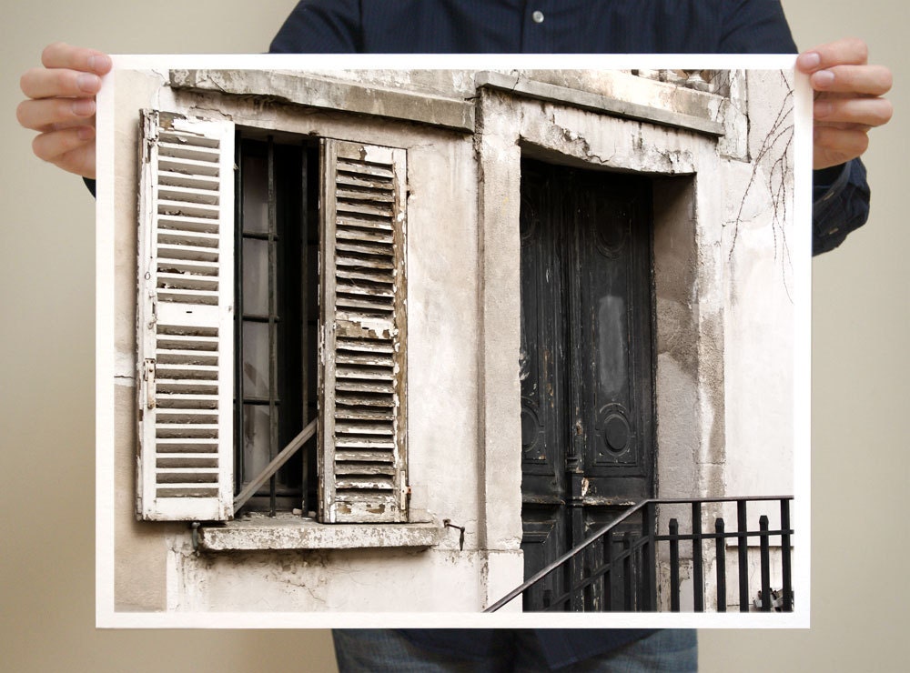 Black Door, Paris Photography - 16x20 French Fine Art Photograph Art Print - French Fall Decor