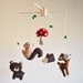 Customized Hanging Woodland Mobile - CHOOSE YOUR ANIMALS - Deer, Bear, Squirrel, Porcupine, Owl, Bird, Fox, Raccoon, Tree, and Mushroom