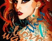 Lady Gaga portrait mixed media  pop artwork wall decor   music poster fine art fashion celebrity singer multi color giclee large print
