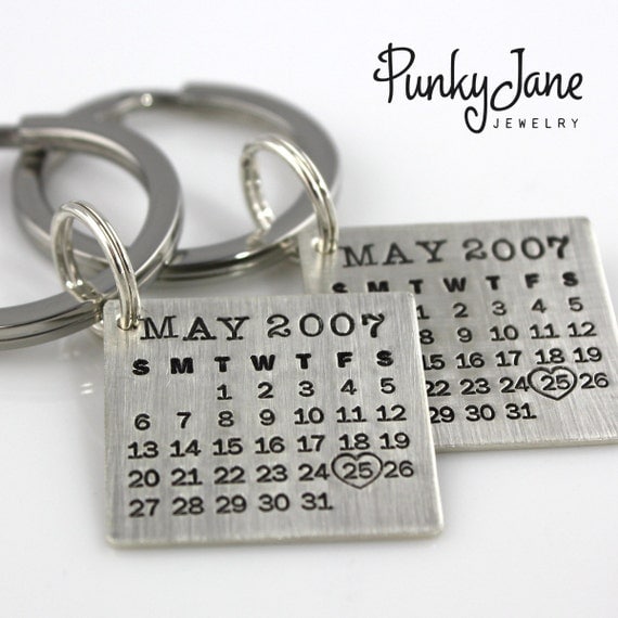 HIS and HERS Mark Your Calendar Keychains (tm) - sterling silver