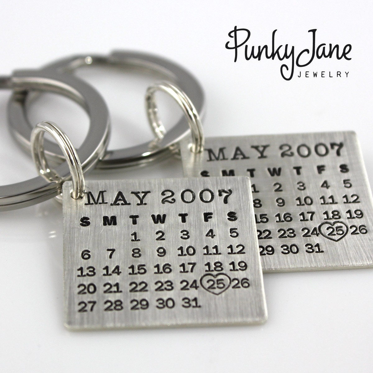 HIS and HERS Mark Your Calendar Keychains (tm) - sterling silver
