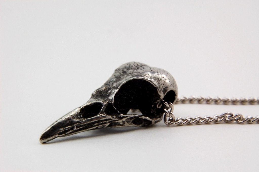 Antique Silver Bird Skull