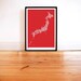 Japan Type Map in Poppy Red - decorative screen print