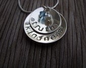 Hand stamped jewelry sterling layered discs personalized with swarovski crystal birthstones mommy jewelry