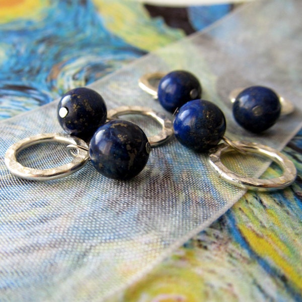 Starry Night - Five Handmade Stitch Markers - Fits Up To 6.5 mm (10.5 US) - Limited Edition