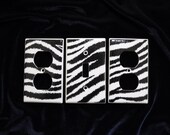 Zebra  Stripe Animal Print Light Switch Plate and Outlet cover set (STANDARD SIZE)