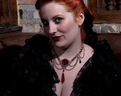 Gothic Red Chainmail Necklace: "Blood Countess" - Red and Black Chainmaille