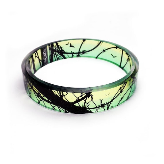 Bangle, bracelet,  resin,Barbed Wire Bats, Resin Bangle Bracelet by BuyMyCrap