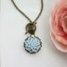 A Sweet Light Baby Blue Chrysanthemum Flower Necklace. Single Flower. Toggle Clasp Necklace. Bridesmaid Gifts. Something Blue Wedding.