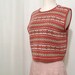 SALE Cotton Argyle Sweater Vest/ Vintage 1980s Cropped Top/ Medium // New Wave Nordic Pattern