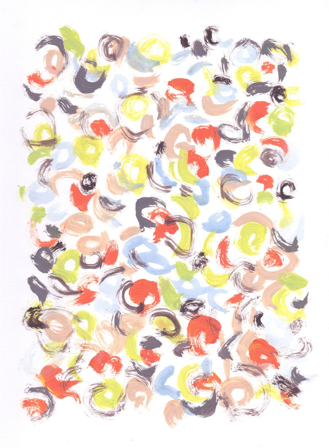 Fresh Impressions 13 - original abstract painting on paper