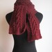 Burgundy Cable and Lace Vegan Scarf